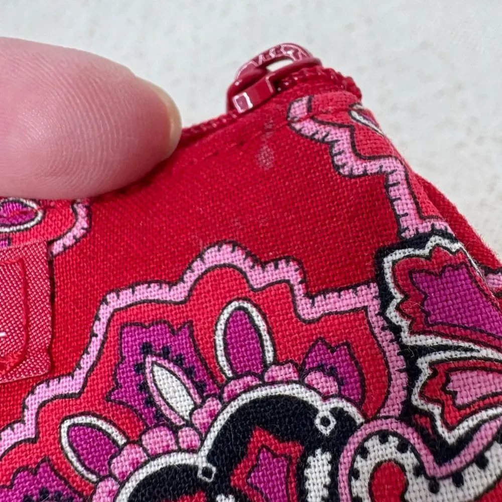 Vera Bradley Frankly Scarlett Zip ID Case Coin Purse Red Floral - Picture 3 of 6